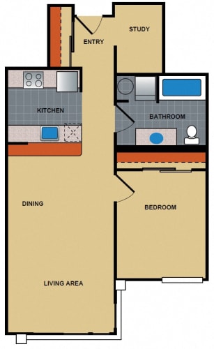 Floor Plan  One Bedroom + Den + Extra Storage + Views