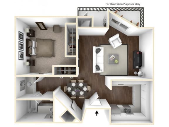 1Bed 1Bath A floor plan Floor Plan the 1Bed 1Bath A floor plan.