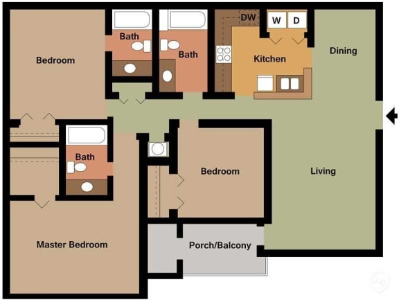 Floor Plan  Three Bedroom Lg