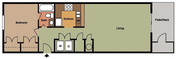 Floor Plan  Large 1Bed - 1Bath available with Lake View