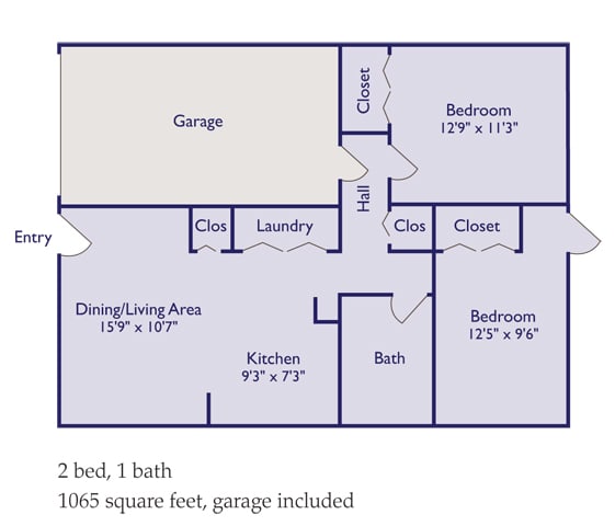 Floor Plan  Village 2 Bedroom