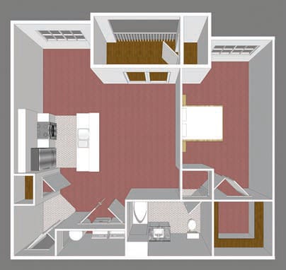 Floor Plan  Commons 1 Bedroom