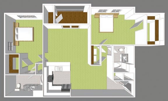 Floor Plan  Commons Two Bedroom Large