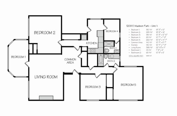 Floor Plan  Five Bedroom