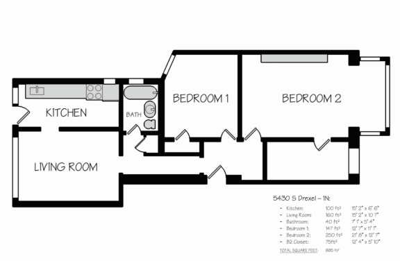 Floor Plan  Two Bedroom