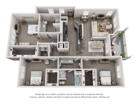 Floor Plan  2055 Sq Ft Rolleston Garage Floor Plan at Greystone Pointe, Tennessee, 37932