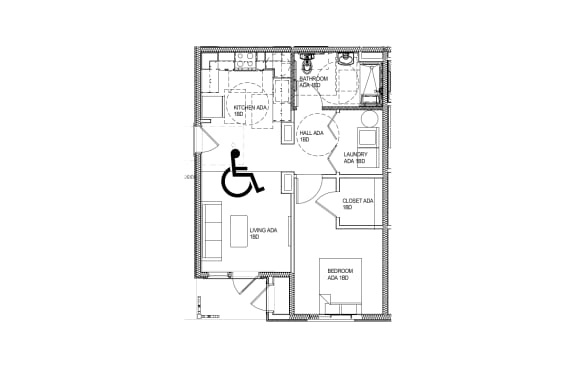Floor Plan  One Bedroom
