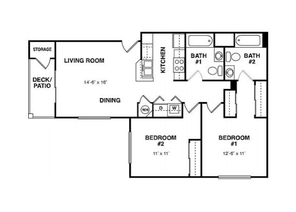 Floor Plan  2x2 units available at South Peak by Vintage in Reno, NV 89521