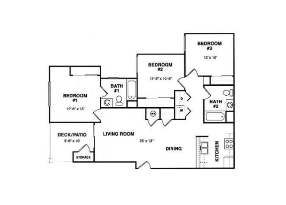 Floor Plan  3x2 units available at South Peak by Vintage in Reno, NV 89521