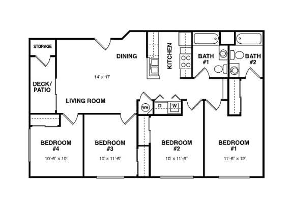 Floor Plan  4x2 units available at South Peak by Vintage in Reno, NV 89521