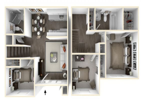 Floor Plan  3x2 units available at Park Vue Apartments in Santa Rosa, CA 95403