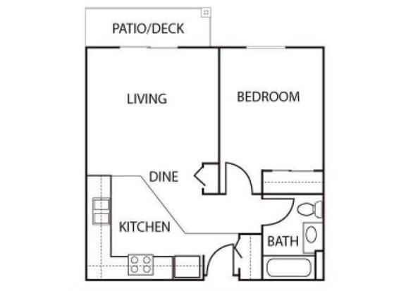 Floor Plan  1Bebroom floor plan Vintage At Bend 611 NE Bellevue Drive  Bend, OR 97701