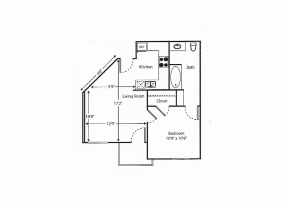 Floor Plan  2 bed Floor Plan  Vintage at Bouquet Canyon Senior Apartments l 2 Bedroom Santa Clarita Ca