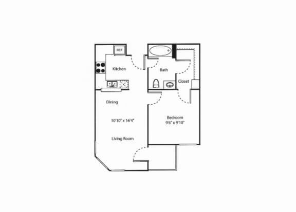 Floor Plan  One Bedroom Floor Plan  Vintage at Bouquet Canyon Senior Apartments l Santa Clarita Ca