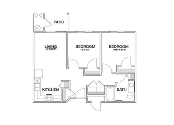 Floor Plan  Two Bedrooms Laughlin, NV l Vintage at Laughlin Senior Apartments