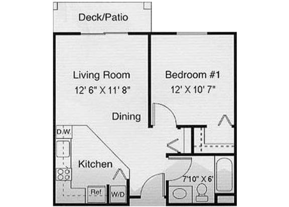 Floor Plan  Henderson, NV  l Vintage at Seven Hills Senior 1x1 Floor Plans Apartments For Rent