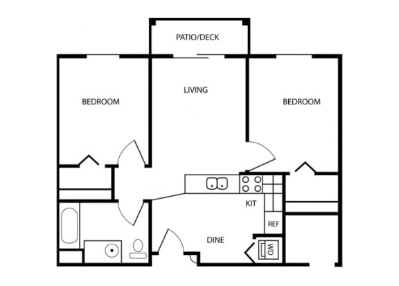Floor Plan  Two Bedroom floor plan. Tacoma, Wa Senior Apartments 98409 l Vintage at Tacoma