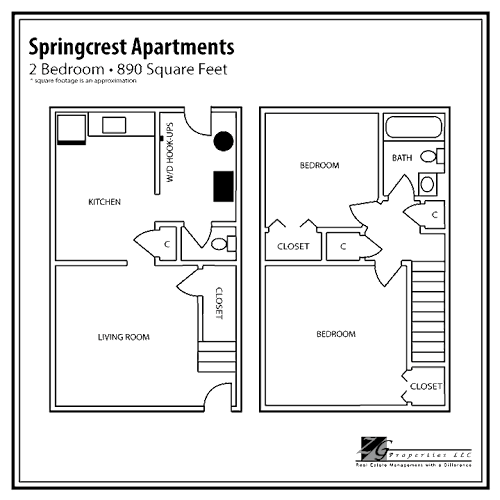 Floor Plan  2 Bedroom Townhouse