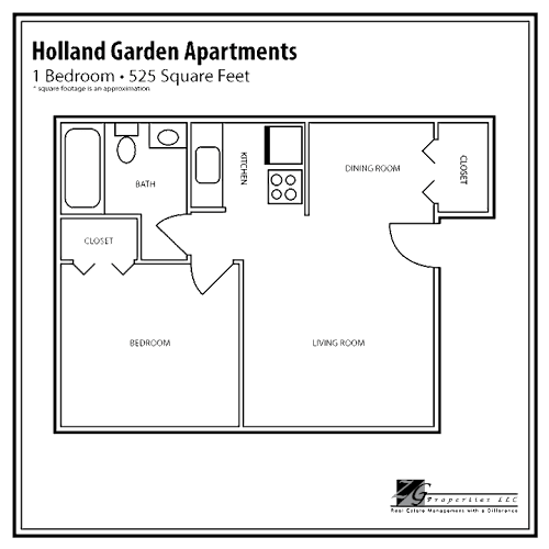 Floor Plan  1 Bedroom