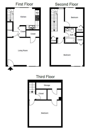 Floor Plan  Three-Bedroom