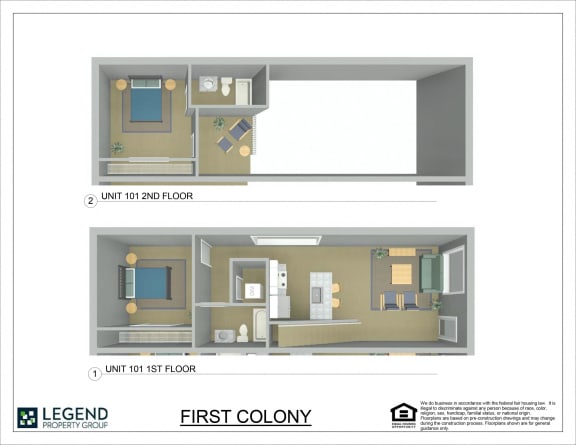 Floor Plan  First Colony Flats Unit 101