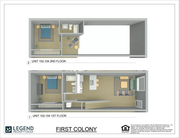 Floor Plan  First Colony Flats Unit 102