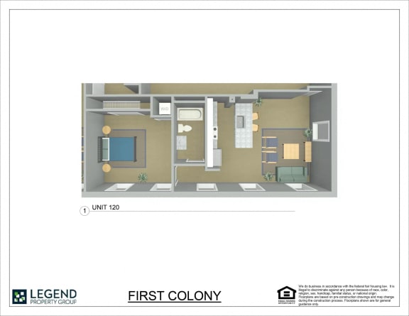 Floor Plan  First Colony Flats Unit 120