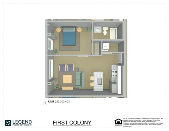 Floor Plan  First Colony Flats Unit 403