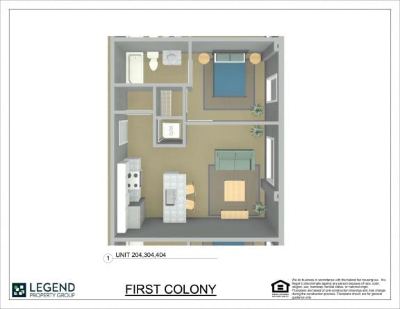 Floor Plan  First Colony Flats Unit 404