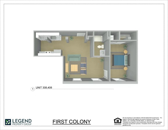 Floor Plan  First Colony Flats Unit 508
