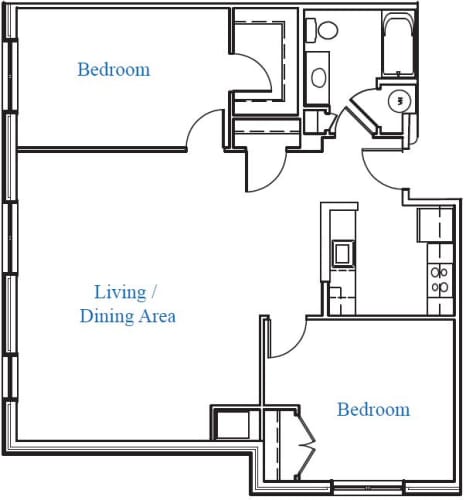 Floor Plan  Two Bedroom