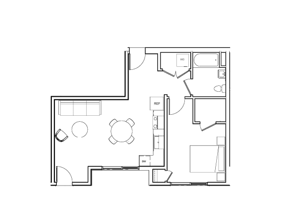 Floor Plan  large one bedroom 1 bedroom brand new Oakland Bay Area now leasing coming soon open