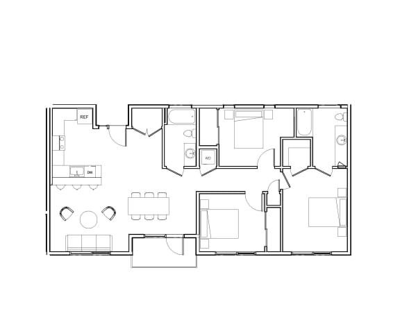 Floor Plan  Brand new community luxury modern apartment leasing loft three bedroom gated close to bart BART