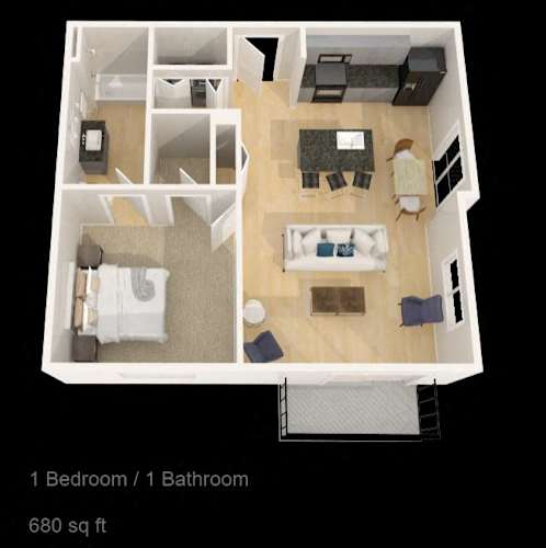 Floor Plan  303 W Prospect Rd 1 Bed, 1 Bath