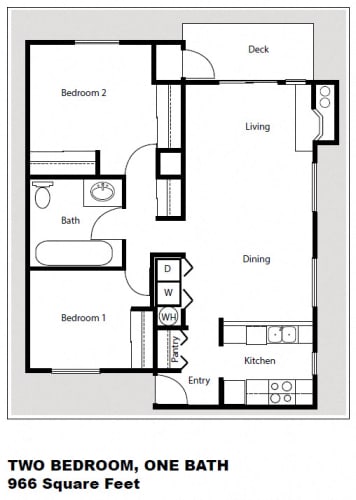 Floor Plan  2 Bedroom 1 Bath