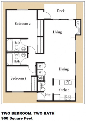 Floor Plan  2 Bedroom 2 Bath