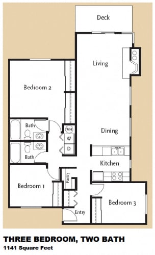 Floor Plan  3 Bedroom 2 Bath