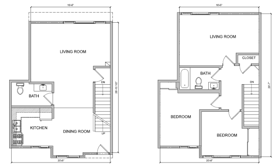 Floor Plan  3 Bed Townhome