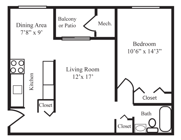 Floor Plan  One-Bedroom