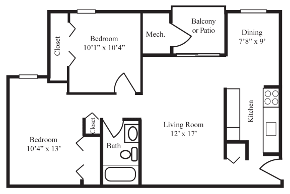 Floor Plan  Two-Bedroom