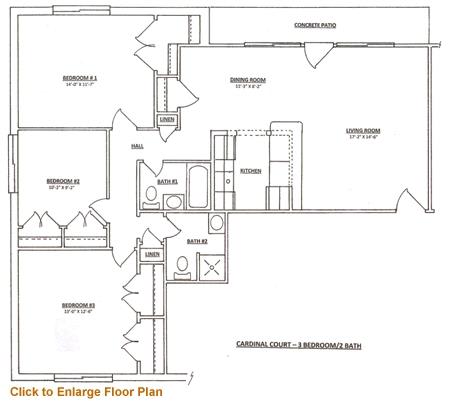 Floor Plan  3BR & 2Bath