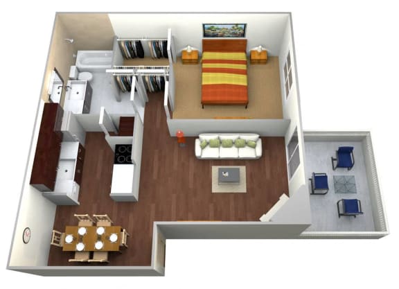 Floor Plan  One Bedroom One Bath