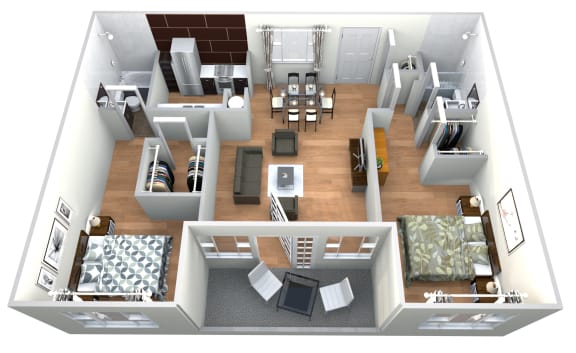 Floor Plan  Palm Grove - 2 bed 2 bath