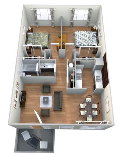 Floor Plan  Palo Alto - 2 bed 1 bath