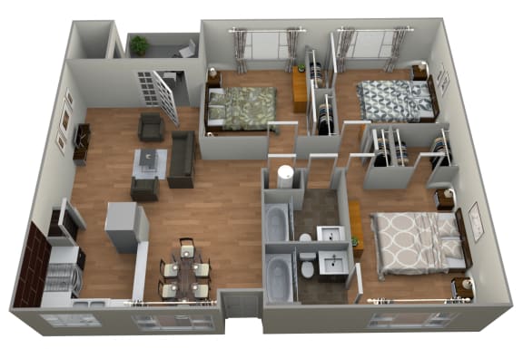 Floor Plan  Rio Grande - 3 Bedroom w/ 2 Baths