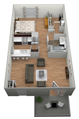 Floor Plan  Sabal Palm - 1 bed 1 bath