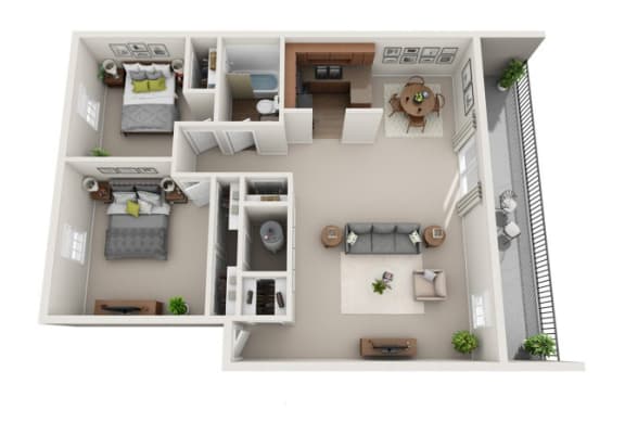 Floor Plan  2 BED 1 BATH