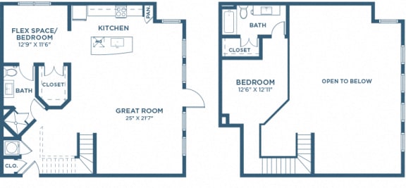 Floor Plan  Two Bedroom Floor Plan - B14
