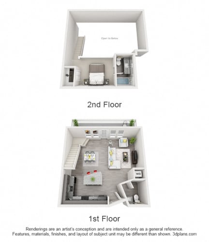 Floor Plan  One Bedroom Floor Plan - A10 Loft