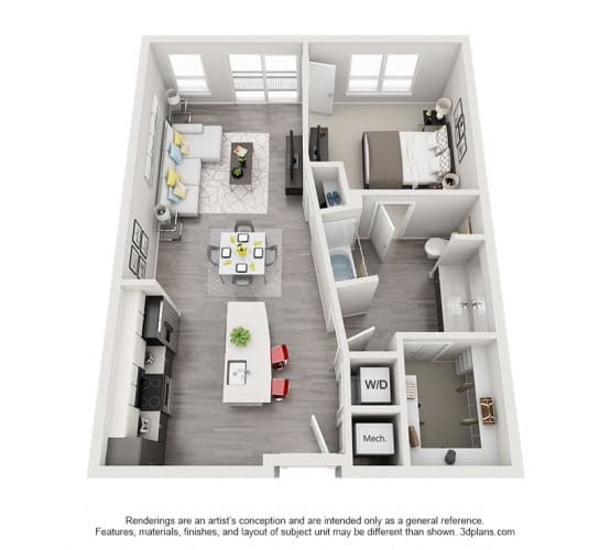 Floor Plan  One Bedroom Floor Plan - A5
